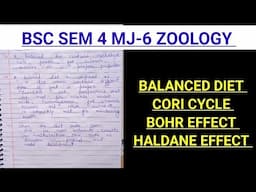 BALANCE DIET||CORI CYCLE||BOHR EFFECT||HALDANE EFFECT #mj6zoologynotes #importantshortnotes #vbu