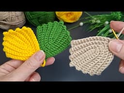 Easy crocheted decorative leaf making🧶Eays crochet knitting patterns