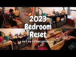 one month of decluttering my home day 20 // bedroom reorganize and declutter // blending our family