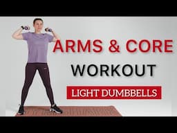 STANDING UPPER BODY WORKOUT / With Light Dumbbells /Arms, Abs, Chest & Back / Home workout