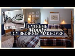 I spent MONTHS on this EXTREME DIY BEDROOM MAKEOVER on a budget! Decorate this Moody Bedroom with Me