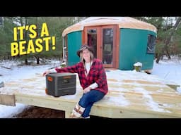 I powered my YURT & built a WOODSHED! Jackery Solar Generator 3000 Pro Kit REVIEW