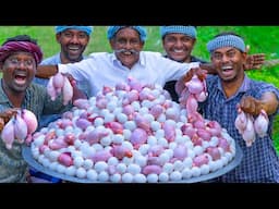 GOAT BALLS with EGGS | Traditional Goat Balls Recipe Cooking and Eating in Village | Lamb Testicles