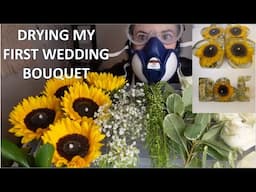 DRYING MY FIRST WEDDING BOUQUET FOR RESIN! - Watch me Resin