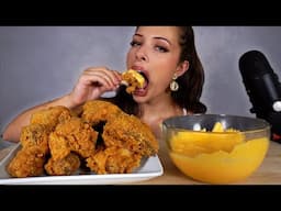 ASMR MUKBANG Crispy Fried Chicken & Cheese Dip (no talking)