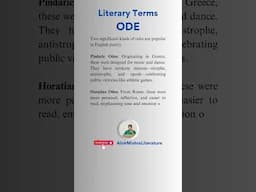 What is an Ode? Introduction to the lyrical form of poetry, examples, types #Shorts  #AlokMishra