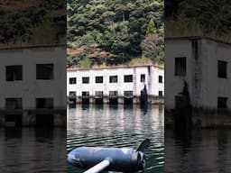 Boating to an abandoned and flooded 1930s power plant in Japan 🇯🇵 #shorts