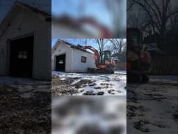 Demolishing A Garage In 2 Minutes! Super Close To A Neighbor's Fence