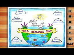 World Wetlands Day Easy Drawing | World Wetlands Day Poster | World Wetlands Day Poster Drawing