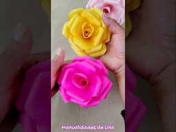 Rosas de papel fáciles de hacer🌹 Flores de papel - Manualidades