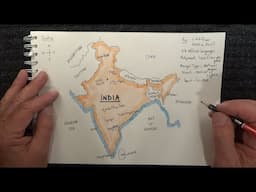 ASMR - Drawing a Map of India - Australian Accent - Chewing Gum & Describing in a Quiet Whisper