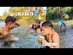 Cold bath in winters🥶 Cycle ke sath river me gir gaya🥹| MTB vlog