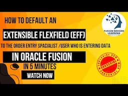 How To Default an Extensible FlexField (EFF) Segment to the User who is Entering Data.