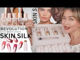 New makeup revolution Skin Silk foundation, contour, blush & concealer review + tutorial #makeup