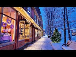 Winter Night in Charming Picturesque Town - Niagara-on-the-Lake Snow Walk