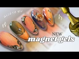 golden cat eye nails 🌅 new korean gels!