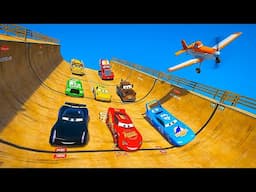 Сhallenge Pixar Cars - Crazy Mega Ramp - McQueen The King Truck Mack Mater Miss Fritter Chick Hicks