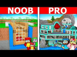 Minecraft NOOB vs PRO  SAFEST CLIFF HOUSE BUILD CHALLENGE WITH FAMILY