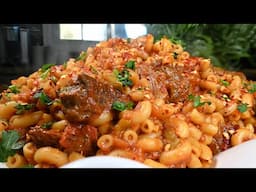 المكرونة مع اللحم مذاقها رائع جداً عند طبخها بهذه الطريقة! Macaroni pasta tastes amazing with meat