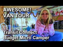 Tiny Home Freedom: EPIC VAN TOUR of a Transit Connect MICRO Camper on a budget!