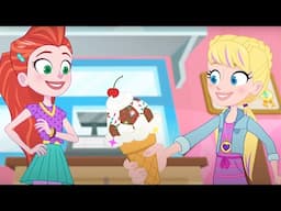 Soccer Sprinkle Sparkle Ice Cream Business - Polly Pocket | WildBrain Happy | Cartoons for Kids