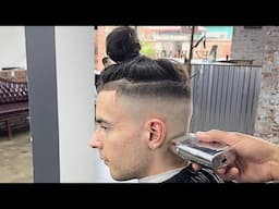 Fade Haircut Man Bun