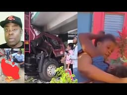 Woman f!ght n beat female for her man, Truck crash Inna building n one pinned