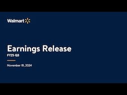 Walmart Inc. FY2025 Q3 Earnings Release