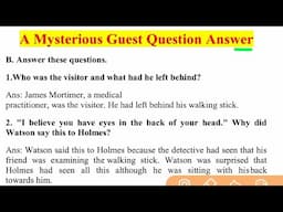 A Mysterious Guest Question Answer English Class 6 The Magic Carpet