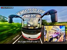 Mumbai To Solapur - Akkalkot🛣️ Inworld Skyline Bus Journey vlog With 😎Mohsin Bhai #vlogwithdrivers