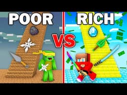 Mikey POOR vs JJ RICH Ninja STAIRS Survival Battle in Minecraft! - Maizen