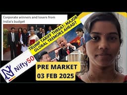 Nasdaq futures Crashed,  Nifty & Bank Nifty - Pre Market Report, Analysis, Range - 03 Feb 2025