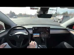 Button Press to Parking Spot | Tesla FSD v13.2.1 | 8x speed