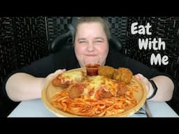 Chicken Parmigiana MUKBANG | Tom & Basil Spaghetti | Mac N Cheese Bombs