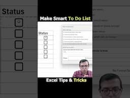 How To Make Smart To Do List in Excel | Smart Tips & Trick #excel #exceltricks #advanceexcel