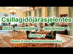 Csillagidőjárásjelentés 2024. 11. 01 - 12. 01. Előadás a Szász Endre Kastélymúzeumban Várdán