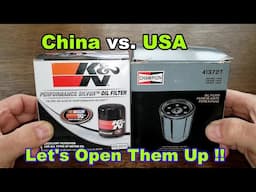 K&N Oil Filter PS-2010 vs. Champion Oil Filter 41372T Cut Open Oil Filter Comparison