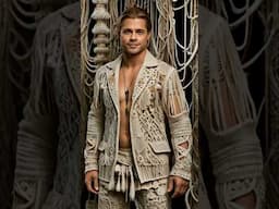 Brad Pitt shows Macrame Outfit