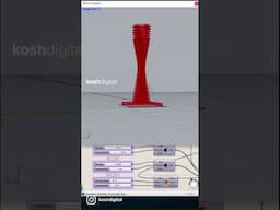 Design parametric tower rhino Grasshopper #design #buildingdesign #grasshoper #shorts #viralvideos