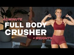 40 MIN TOTAL BODY CRUSHER | FULL BODY | + Weights | Strength and Conditioning | HIIT Finisher