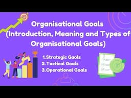 Introduction and types of Organizational Goals (Strategic goals,Tactical and operational goals)