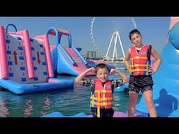 Water Park Adventure for Kids 💦 World’s Largest Inflatable WaterPark ☀️ Family Fun