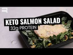 Keto Salmon on Lemon-Parm Kale Salad | 32g Protein Recipe | FREE Nutrition Guidebook Download