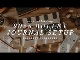 2025 Bullet Journal Setup I Cozy Coffeeshop Plan With Me I Black Page Bujo🖤