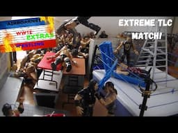 WWTE Wrestling Extras EXTREME TLC Team Elimination Match For Tag Team Gold! Toy Stop motion Match!