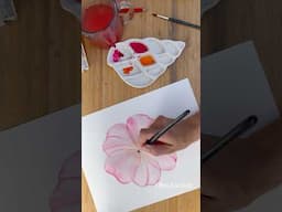 Painting transparent layered flowers is very relaxing #artteraphy #watercolortechnique #flowers