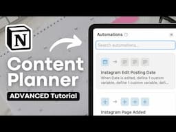 Build an Advanced YouTube & Social Media Content Calendar in Notion | AI & Automations