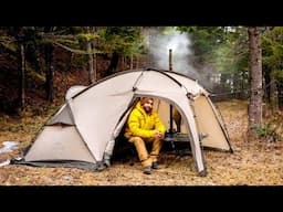 Hot Tent Winter Camping With Wood Stove