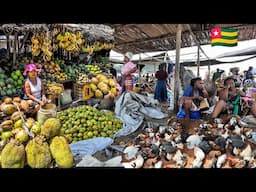 Massive organic food market day in addidogome Togo west Africa 🌍. Cost of living in Togo 🇹🇬