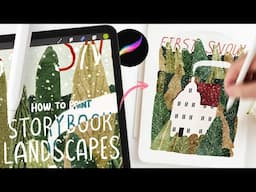 Let's paint a storybook forest in procreate 🌲 EASY procreate tutorial, landscape illustration